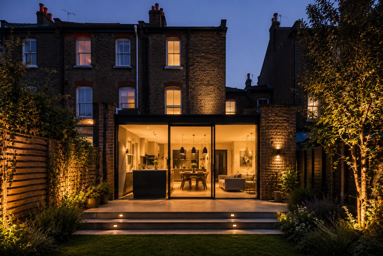 Open-plan kitchen and living space in a luxury East London home extension