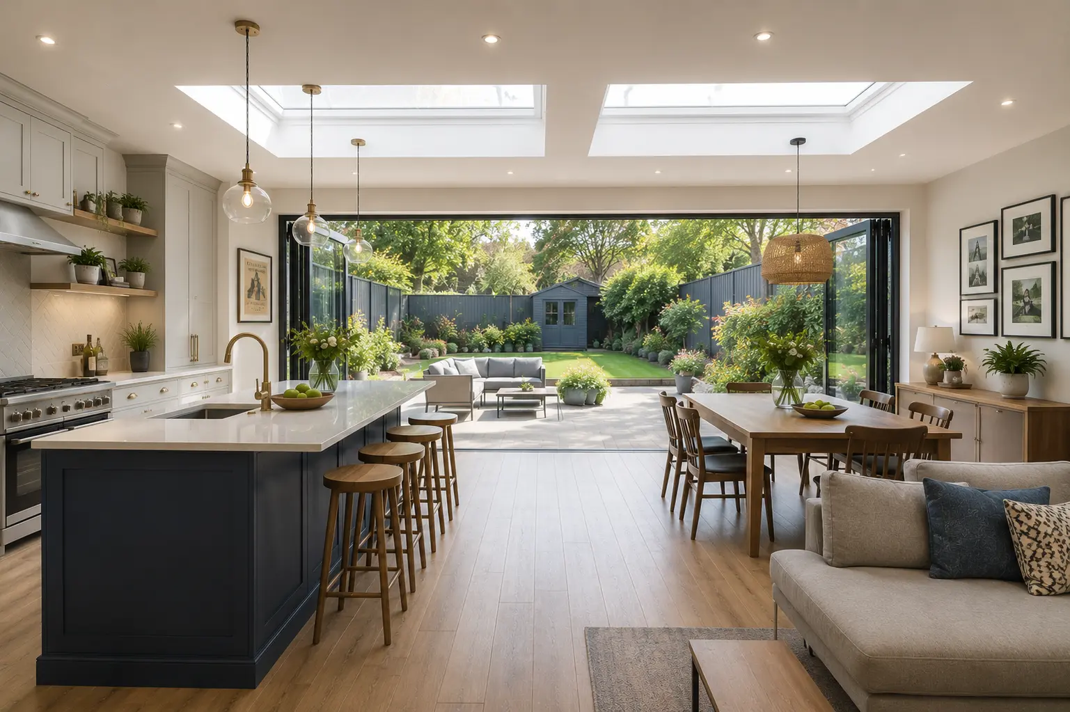 Open-plan kitchen diner extension in Finchley for a North London family home