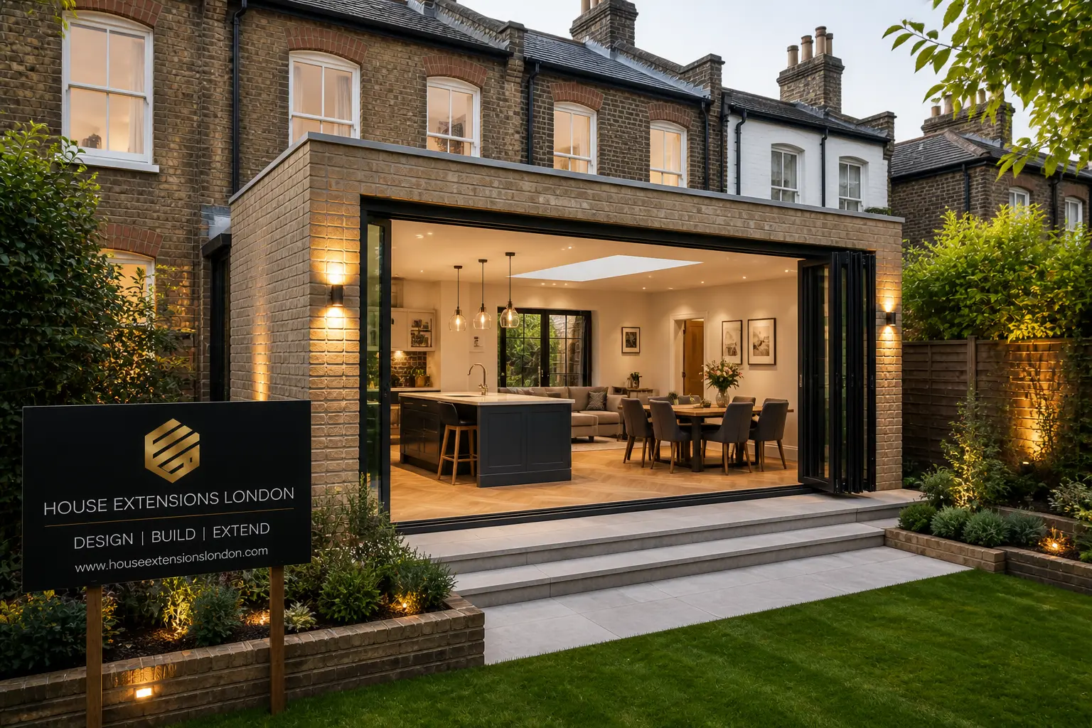 Completed home extension in London after professional project management