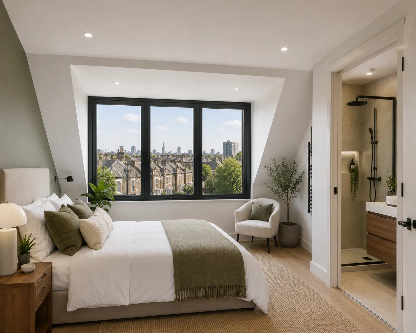 Rear dormer loft conversion in Hackney East London with en-suite bedroom