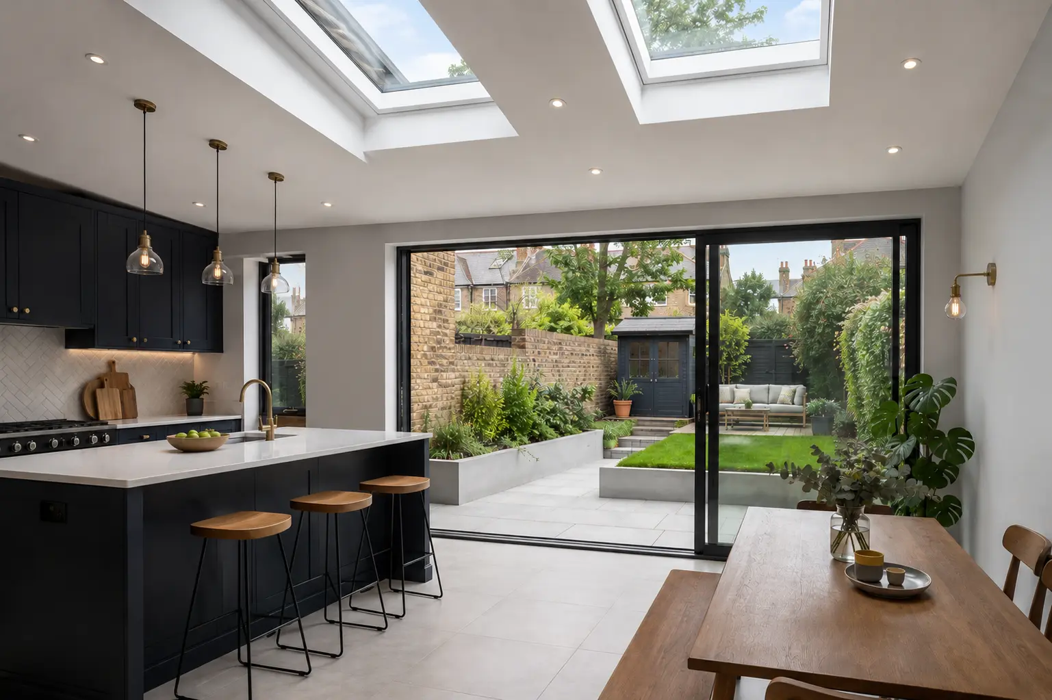 Side return kitchen extension in Chiswick, West London for a Victorian terrace