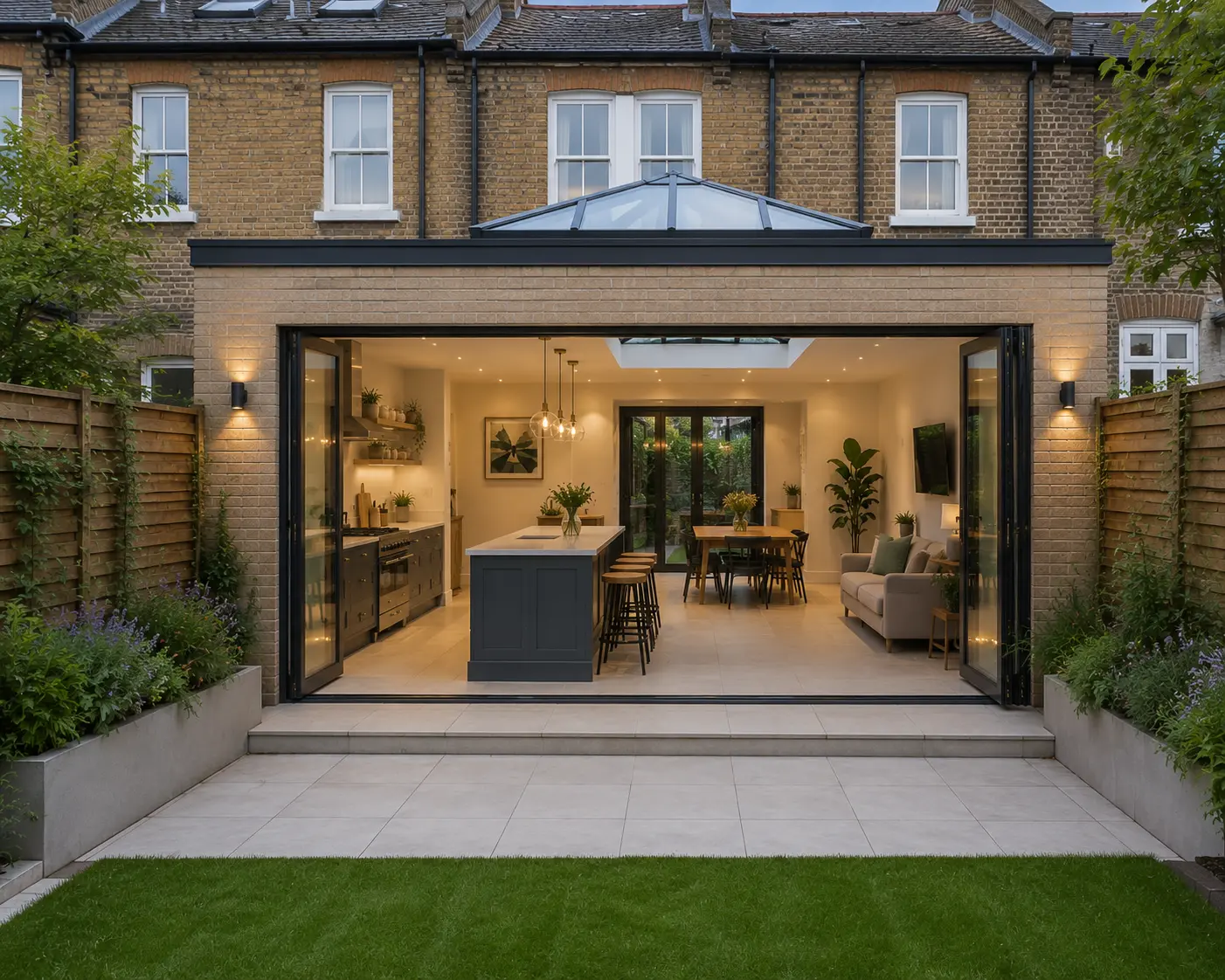 Single storey rear extension with roof lantern in Ealing, West London