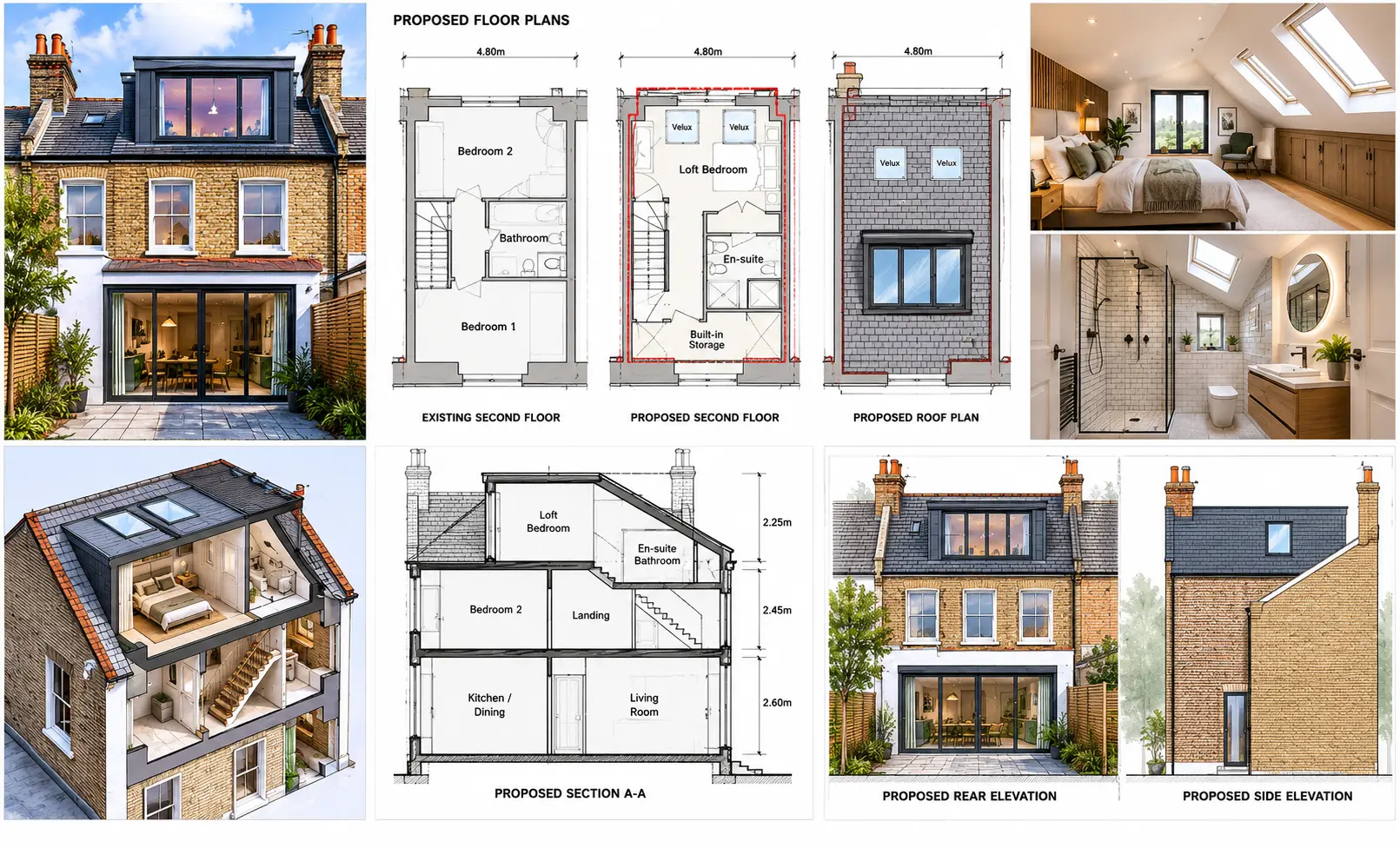 Planning drawings for a Victorian terrace loft conversion in South London