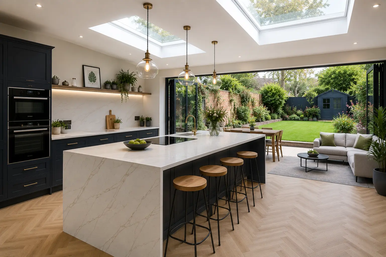 Southgate kitchen extension with Dekton worktops and large island
