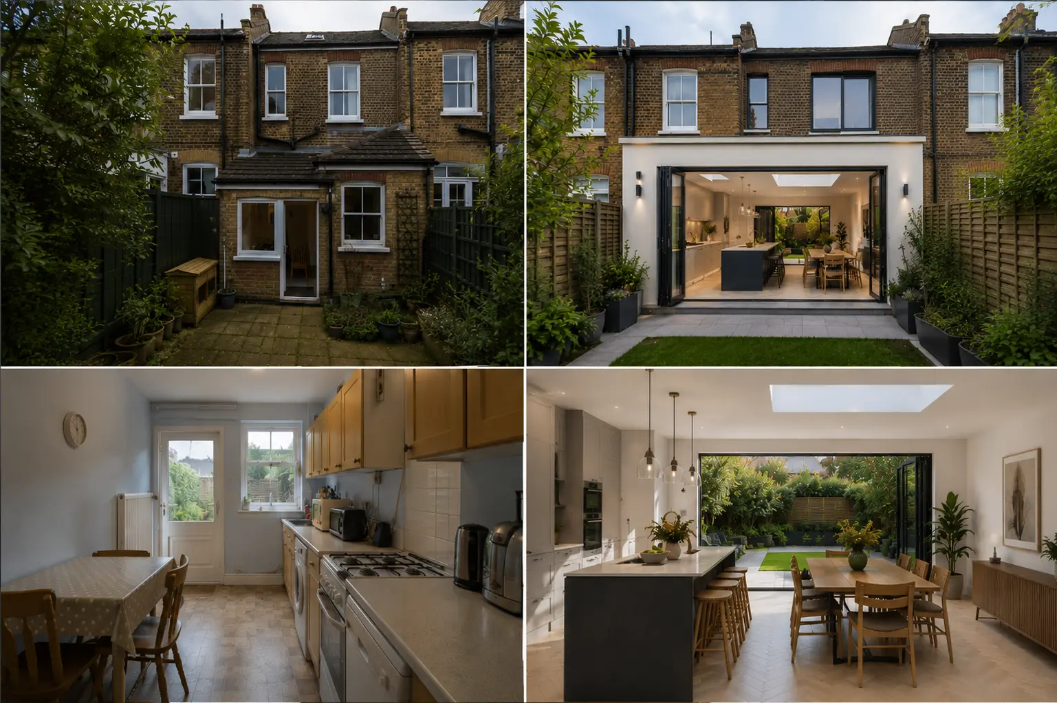 West London before and after rear extension on a Victorian terrace in Shepherd’s Bush